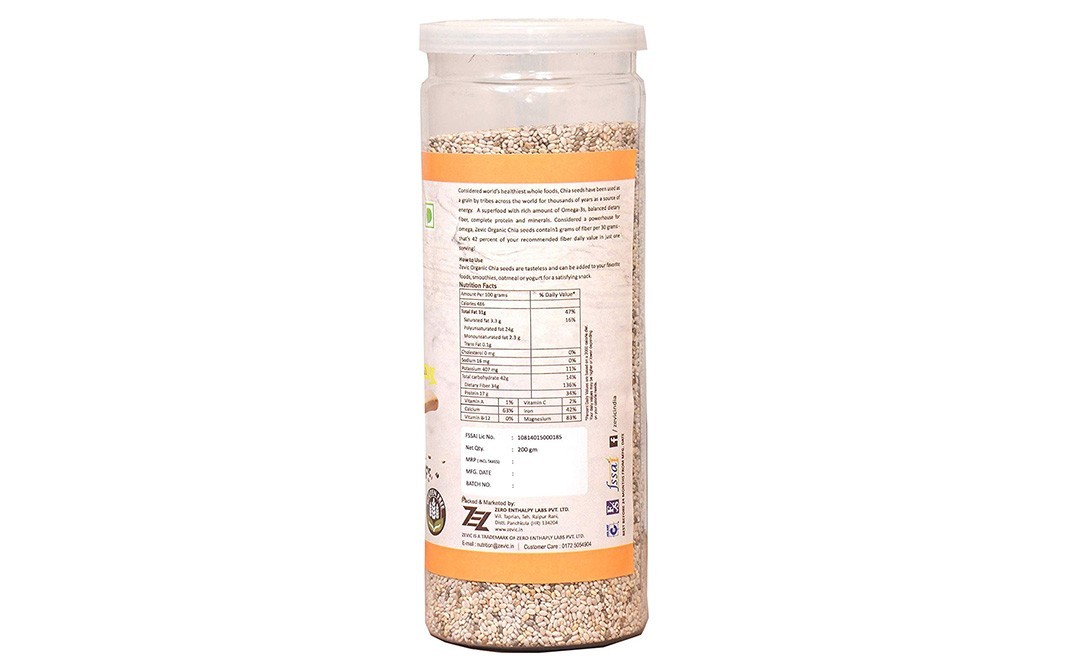Zevic Chia Seeds    Jar  200 grams